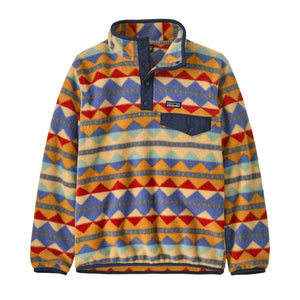 Patagonia Kids Lightweight Synchilla Snap-T Fleece Pullover Diamond tripe: Talon Gold / S