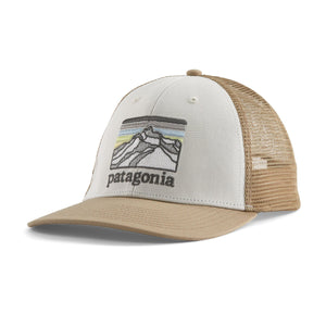 Patagonia Line Logo Ridge LoPro Trucker Hat White w/Oar Tan