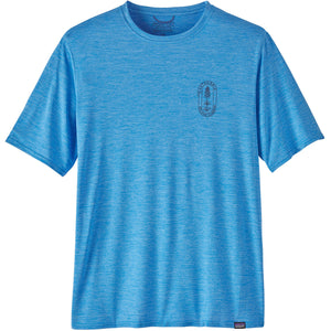 Patagonia Men's Capilene Cool Daily Graphic Shirt - Lands Clean Climb Bloom: Vessel Blue X-Dye