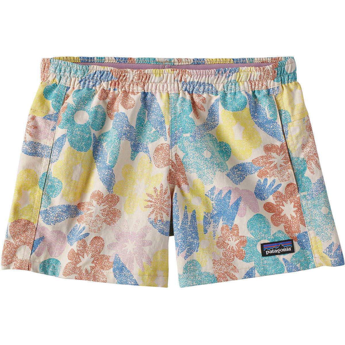 Patagonia Kids' Baggies Shorts 4" - Unlined Channeling Spring: Natural