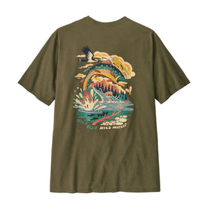 Patagonia Mens Short-Sleeved Take a Stand Responsibili-Tee Pine tream: Tent Green / S