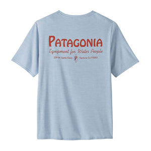 Patagonia Mens Capilene Cool Daily Graphic Shirt - Waters Water People Banner: Fleck Blue