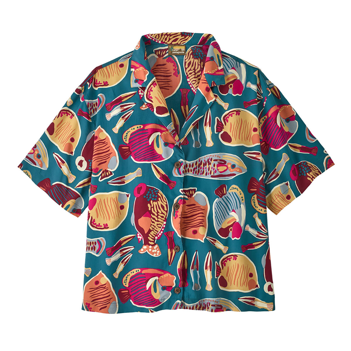 Patagonia Womens Tidal Threads Shirt Wrasse: Wetland Blue