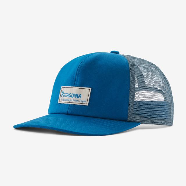 Patagonia Relaxed Trucker Hat WPLE Water People Label: Endless Blue