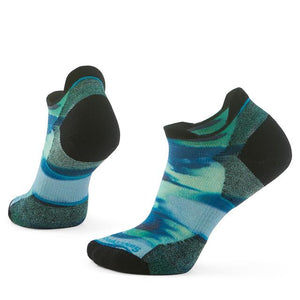 Smartwool Womens Run Targeted Cushion Brushed Print Low Ankle B72 Frosty Green