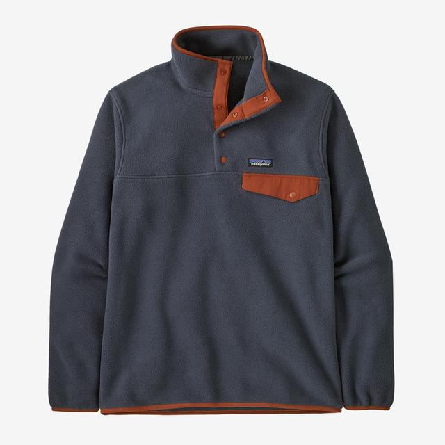 Patagonia Mens Lightweight Synchilla Snap-T Fleece Pullover MBU Blue w/Burnished Red / S