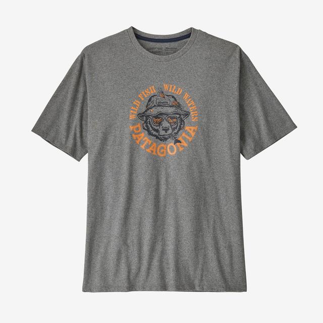 Patagonia Mens Short-Sleeved Take a Stand Responsibili-Tee WIGH Wild Grizz: Gravel Heather