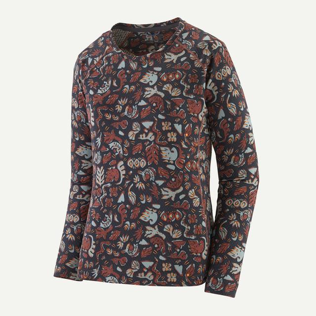 Patagonia Womens Capilene Midweight Crew Across Oceans: Dulse Mauve