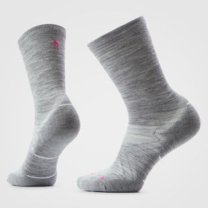 Smartwool Womens Run Cold Weather Targeted Cushion Crew Socks P74 Light Gray/White
