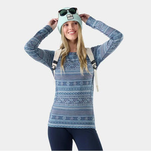 Smartwool Womens Classic Thermal Merino Base Layer Crew R34 Nightfall Fair Isle Fun