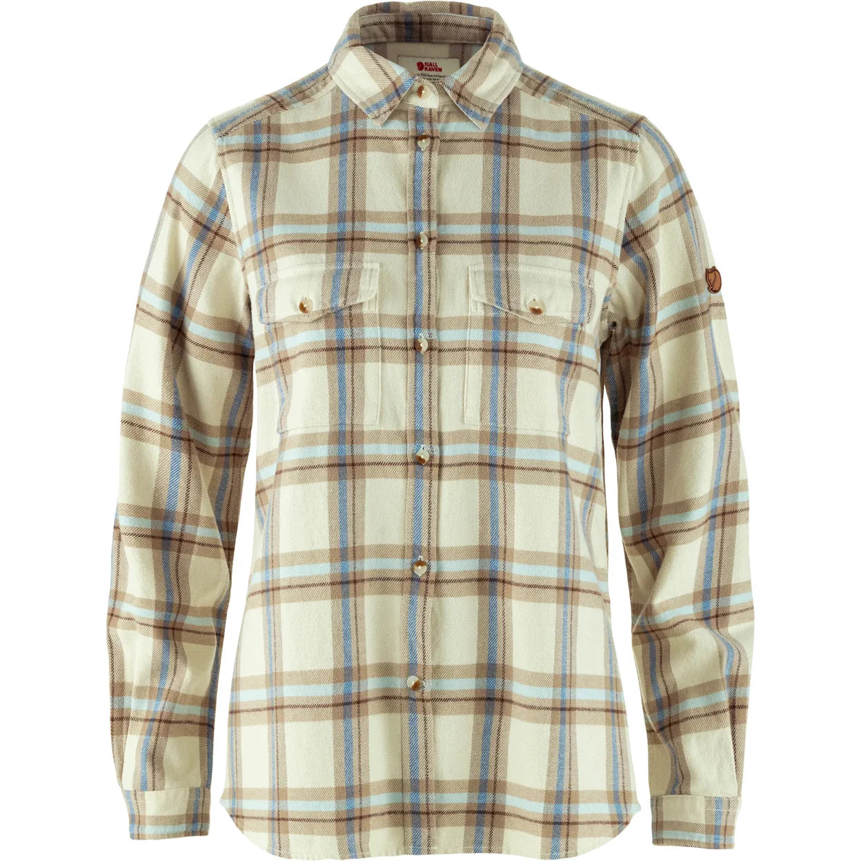 Fjallraven Womens Ovik Heavy Flannel Shirt 113-118 Chalk White-Fossil