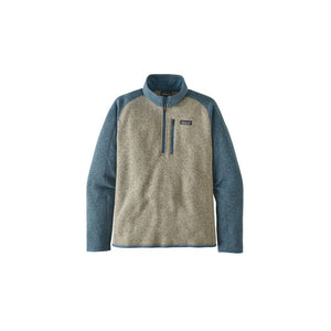 Patagonia Mens Better Sweater 1/4 Zip Bleached Stone w/Pale Khaki