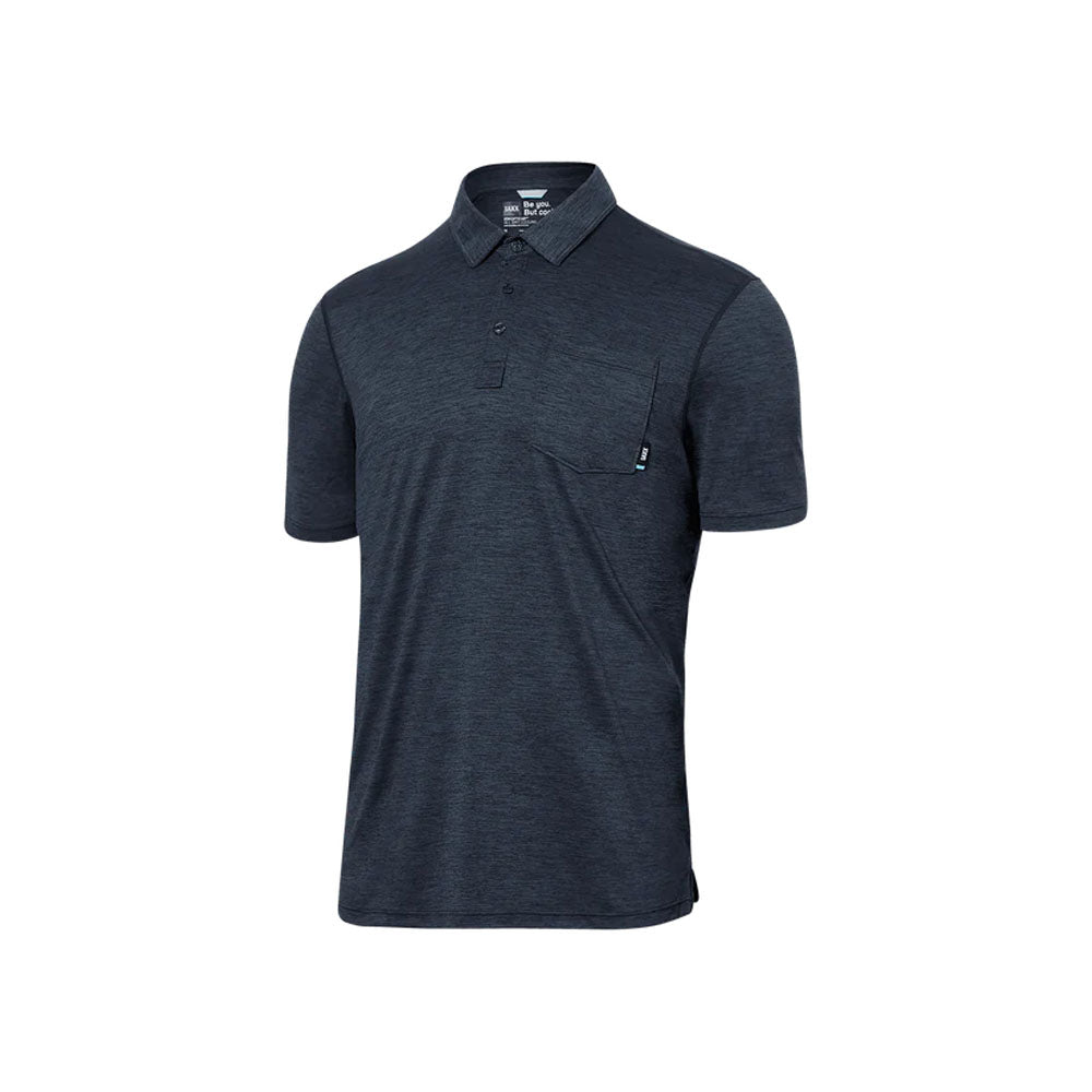 Saxx Underwear Men's Droptemp All Day Cooling Polo Turbulence Heather