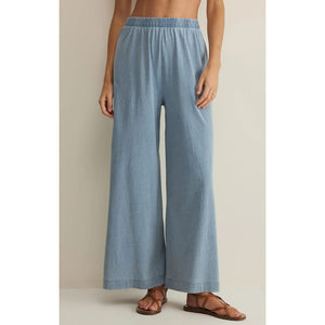 Z Supply Womens Scout Jersey Denim Pant Ocean Air Indigo
