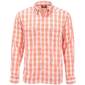 Simms Fishing Men's Big Sky Long Sleeve Fishing Shirt Smoked Salmon Plaid