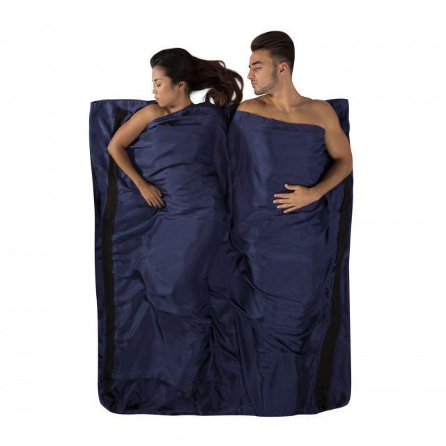 Sea to Summit Premium Silk Travel Liner - Traveller With Pillow Insert Navy Blue