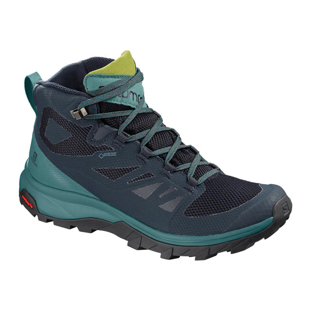 Salomon Women's OUTline Mid GTX Navy Blazer / Hydro / Guacamole