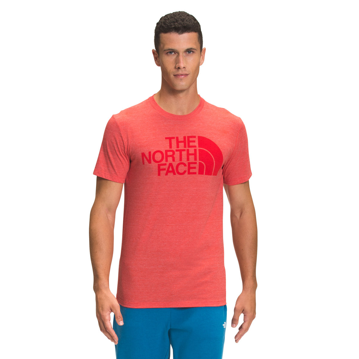 The North Face Men's Short-Sleeve Half Dome Tri-Blend Tee Horizon Red Heather