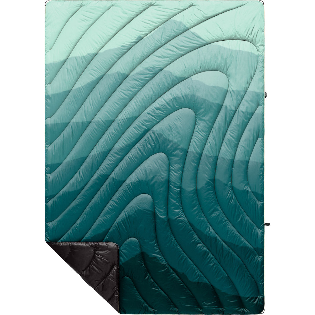 Rumpl Original Puffy Blanket - Printed 1-Person Cascade Fade-Green