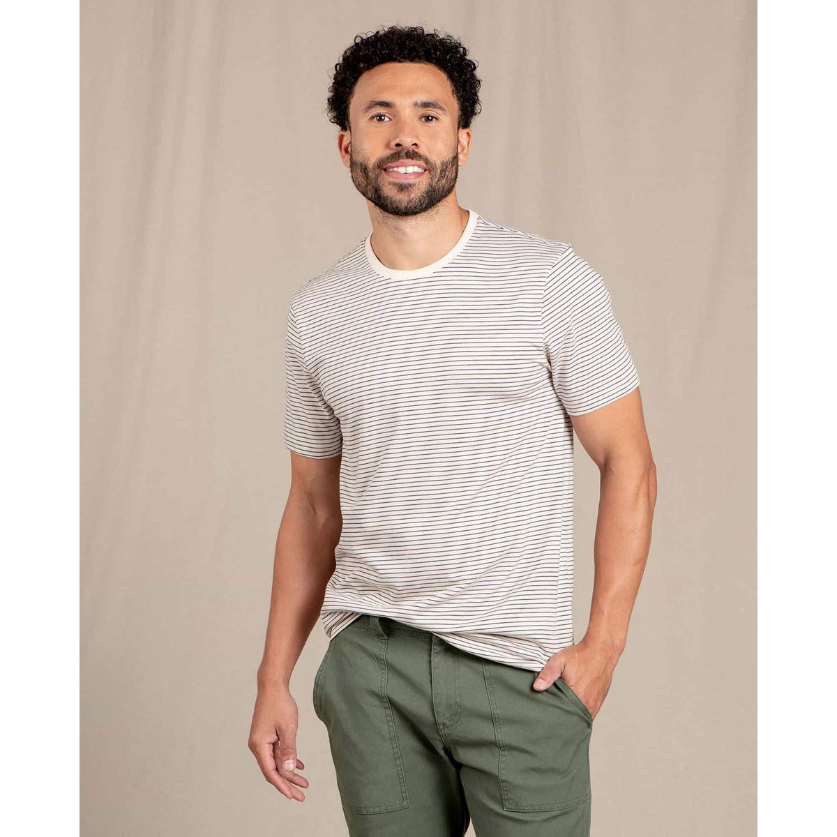 Toad&Co. Men's Tempo Short Sleeve Crew Salt Stripe