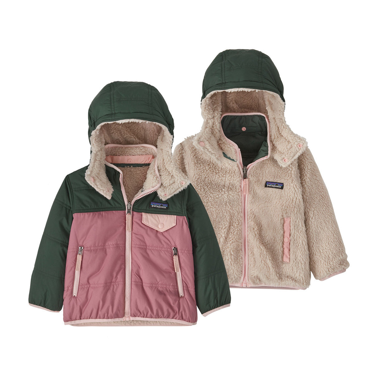 Patagonia Baby Reversible Tribbles Hoody Light Star Pink