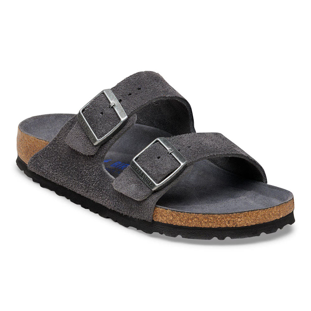 Birkenstock Arizona Soft Footbed Suede Leather - Regular Charcoal Tonal