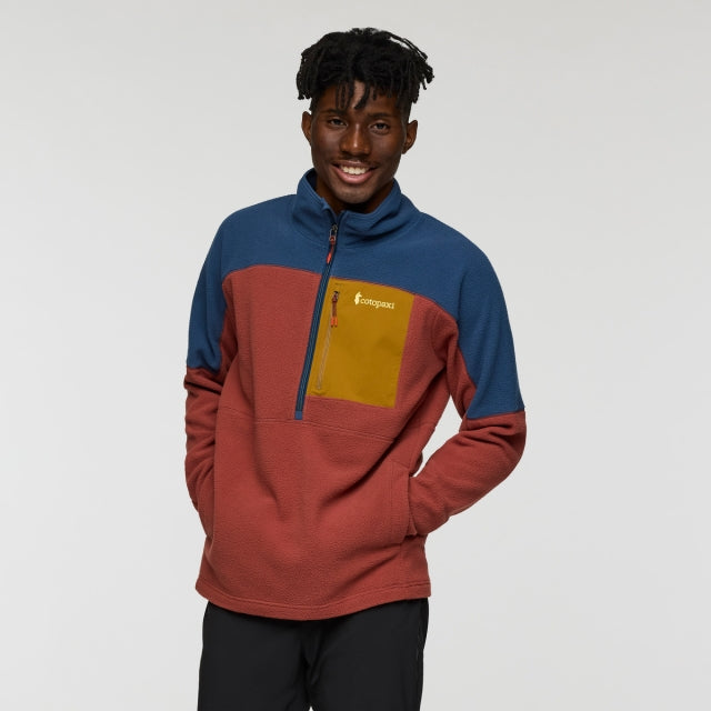 Cotopaxi Mens Abrazo Half-zip Fleece Jacket DSNMG Deep Sea and Nutmeg