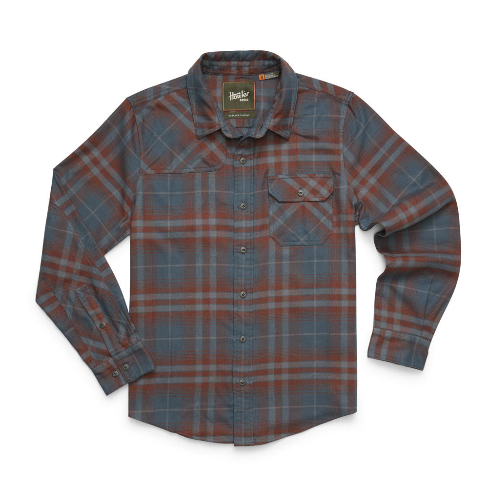 Howler Brothers Mens Harkers Flannel Shirt Kempton Plaid : Dark Slate
