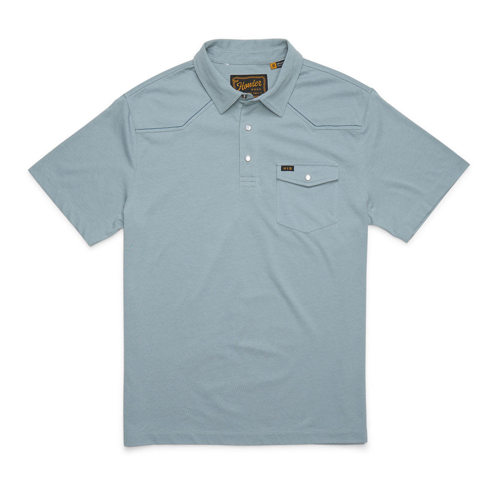 Howler Brothers Mens Ranchero Polo Iron Blue
