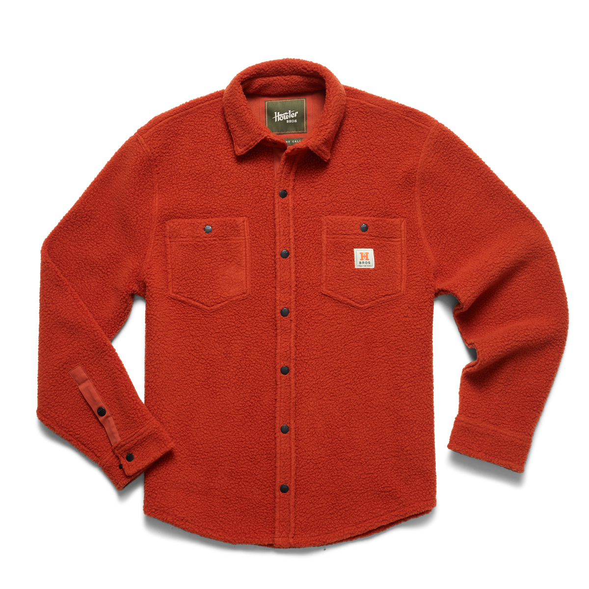 Howler Brothers Mens Allegheny Fleece Overshirt CIN Cinnamon
