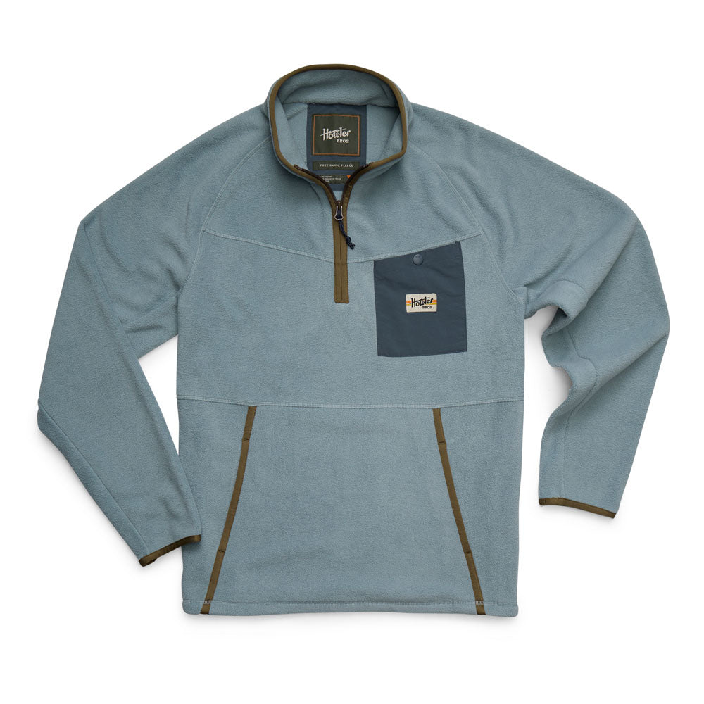 Howler Brothers Mens Free Range Fleece Pullover Iron Blue