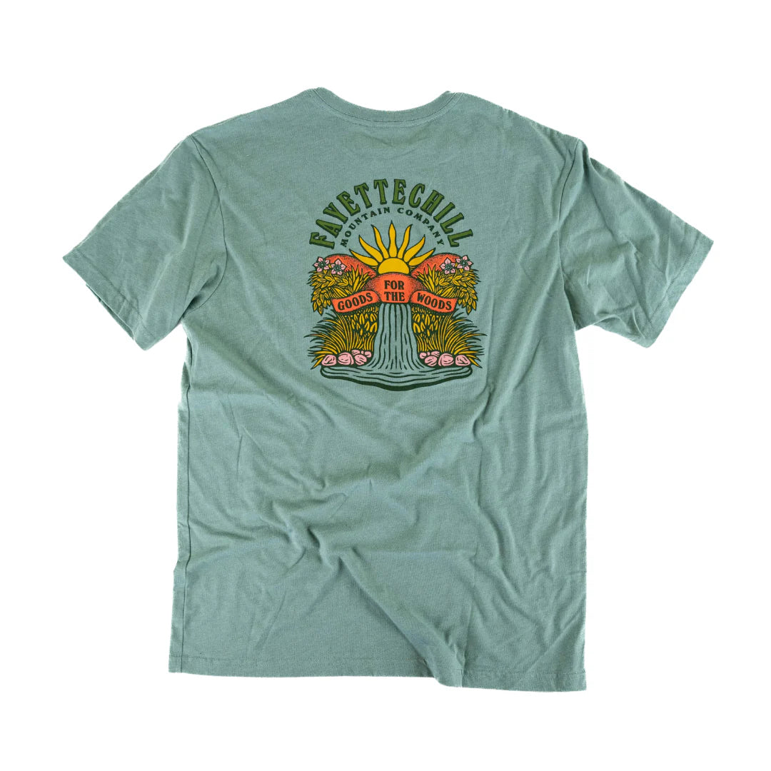 Fayettechill Men's Cedar Falls Short Sleeve Heather Verdigris