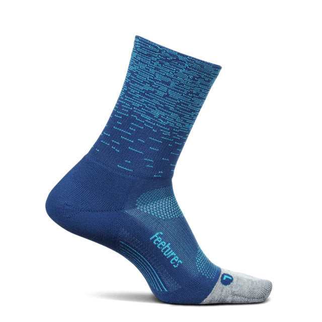 Feetures! Elite Light Cushion Mini Crew Blue Static