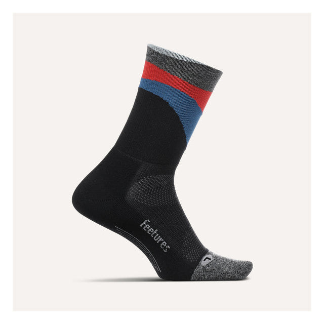 Feetures! Elite Light Cushion Mini Crew Retrograde Black