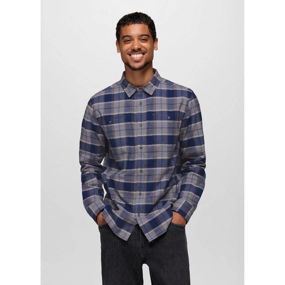 Prana Mens Dolberg Flannel Shirt Capulet Blue