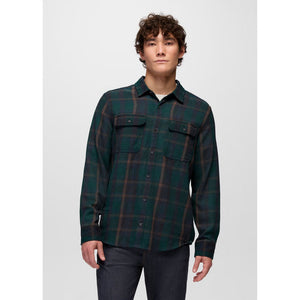 Prana Mens Westbrook Flannel Shirt Root Green