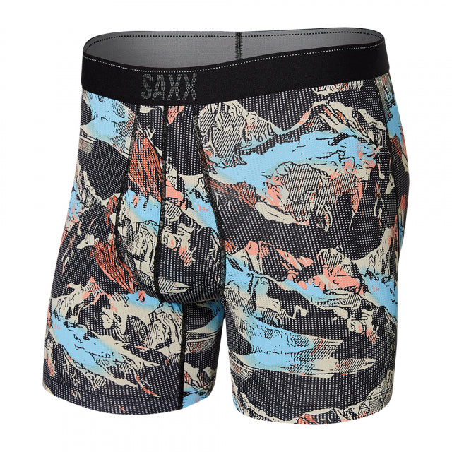 Saxx Underwear Co. Mens Quest 2.0 Boxer Brief OB Black Mountainscape / M