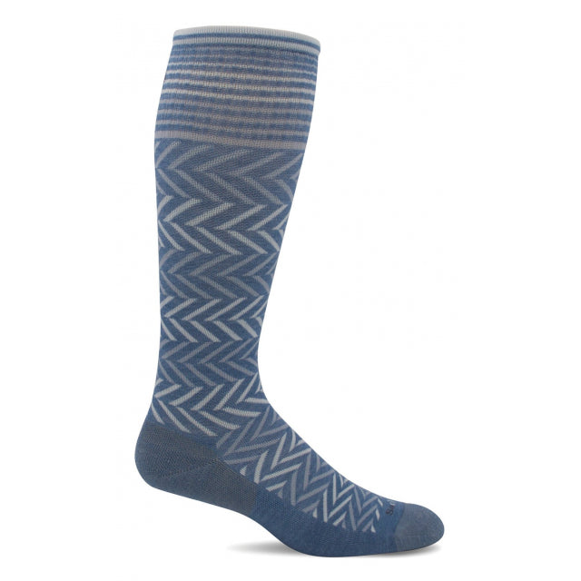Sockwell Womens Chevron Graduated Compression Socks 660 Bluestone