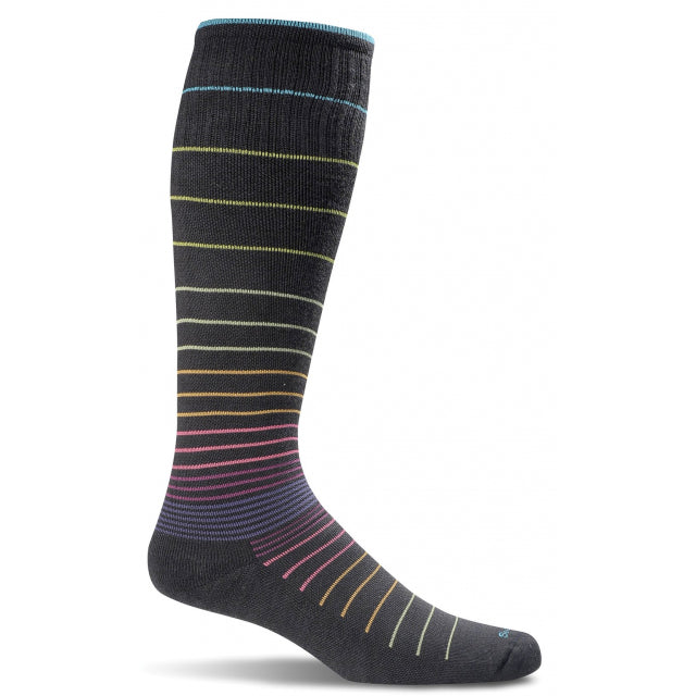 Sockwell Womens Circulator Graduated Compression Socks 901 Black 2 Stripe: