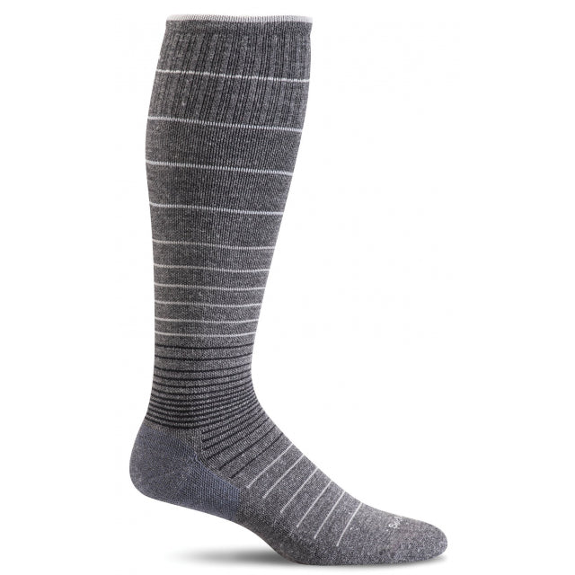 Sockwell Womens Circulator Graduated Compression Socks Charcoal Stripe: