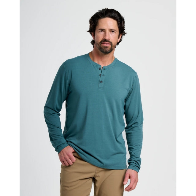 Free Fly Apparel Mens Bamboo Flex Long Sleeve Henley 535 Sea Pine