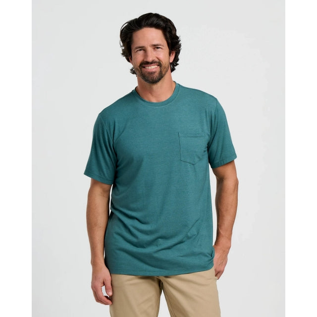 Free Fly Apparel Mens Bamboo Flex Pocket Tee 539 Heather Sea Pine