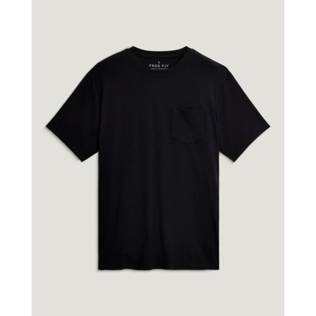 Free Fly Apparel Mens Bamboo Flex Pocket Tee 300 Black