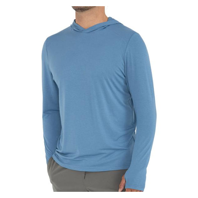 Free Fly Apparel Men's Bamboo Shade Hoodie Atlantic Blue