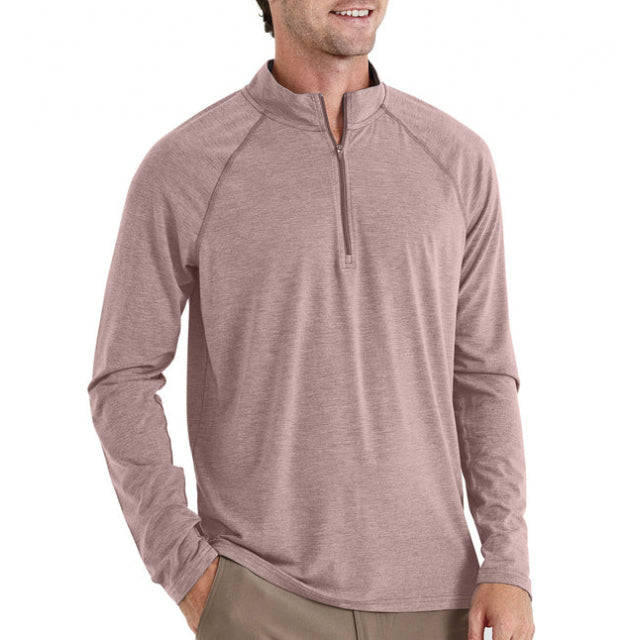 Free Fly Apparel Mens Bamboo Flex Quarter Zip 622 Heather ustang / M