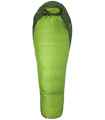 Photo of neon green sleeping bag