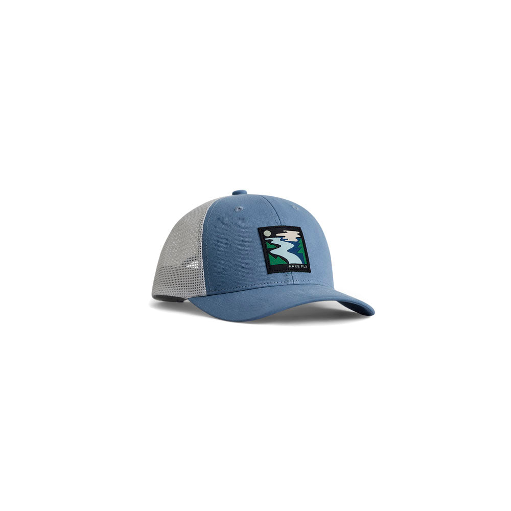 Free Fly Apparel Youth Inlet Trucker Hat Blue Fog