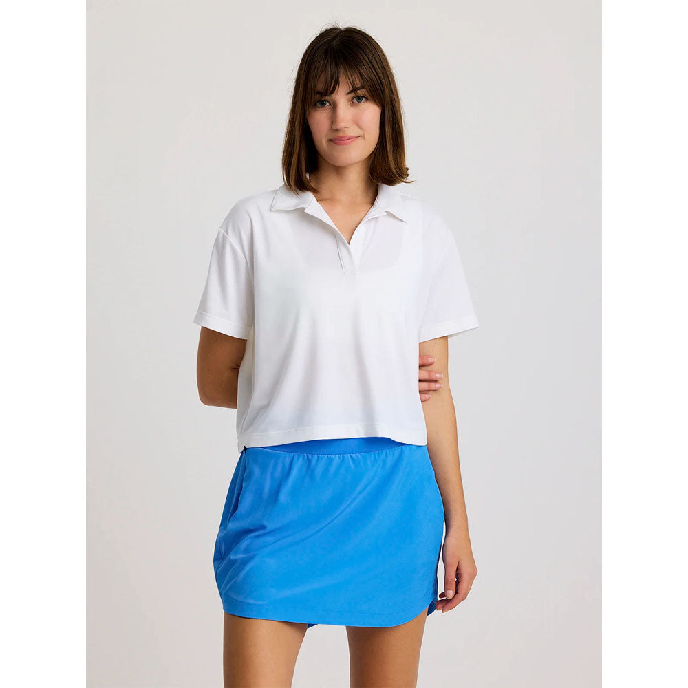 Free Fly Apparel Womens Elevate Sport Polo Bright White