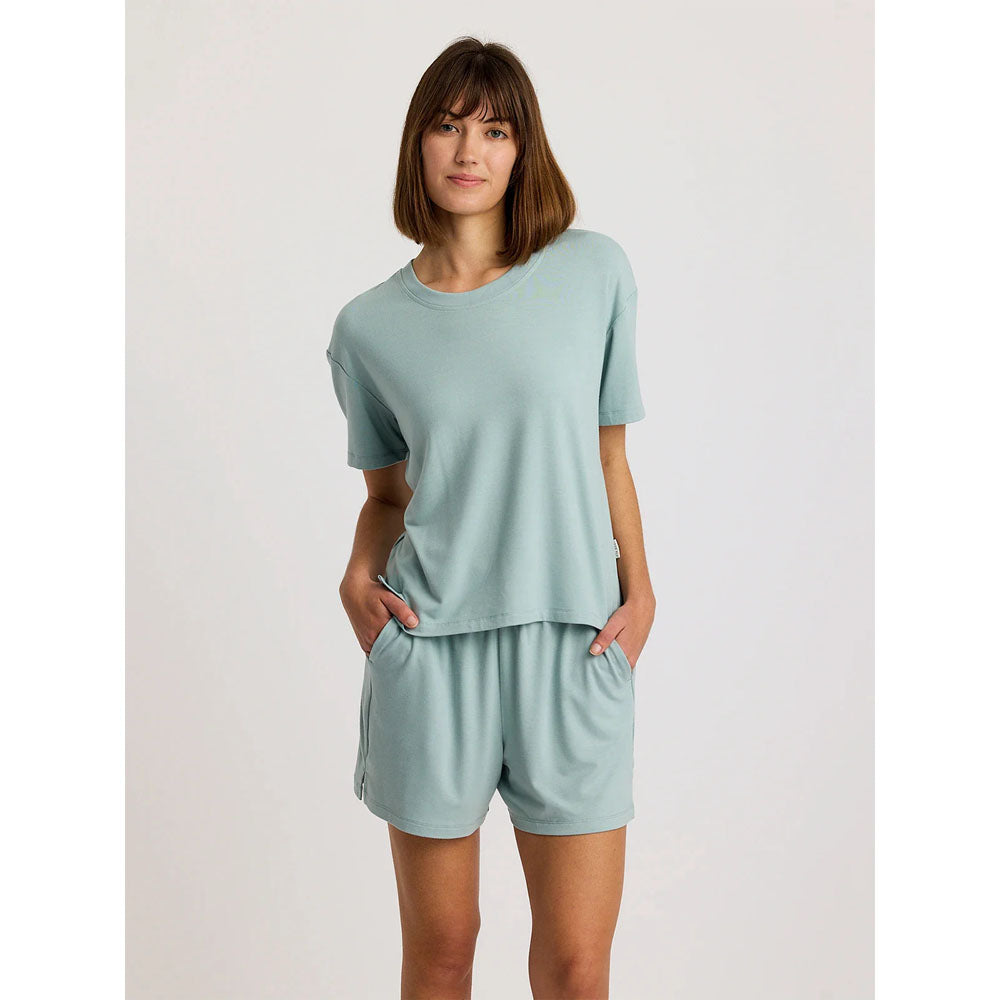 Free Fly Apparel Womens Bamboo Flex Sunday Tee Ocean Mist