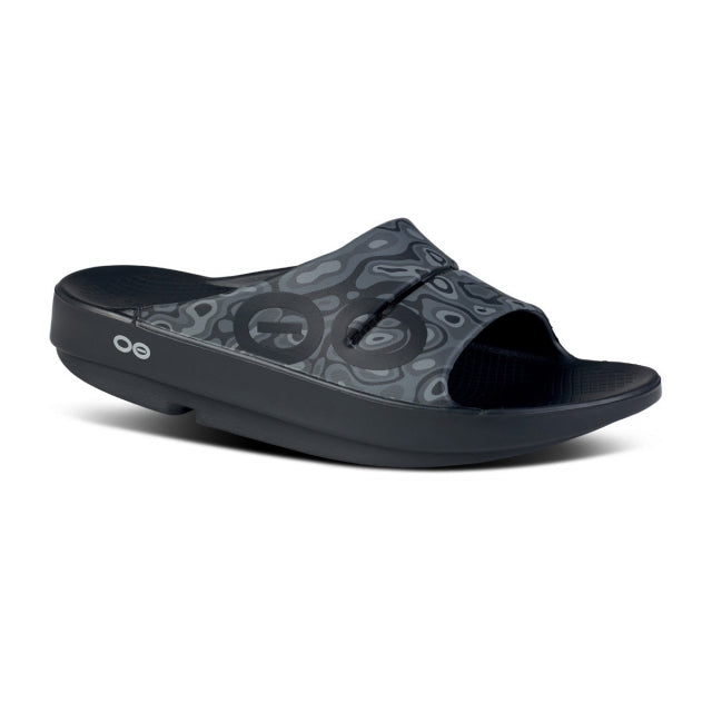Oofos OOahh Sport Slide BKGYCM Black Water Camo